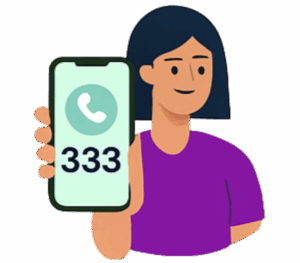 image of a girl showing 333 in mobile phone